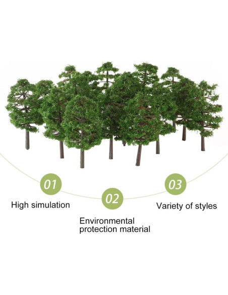 Árboles Miniatura WINOMO 20pcs Escala 1:100 Verde Oscuro