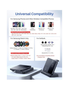 Cargador Inalámbrico 3 en 1 LK para Samsung Galaxy y Watch 2