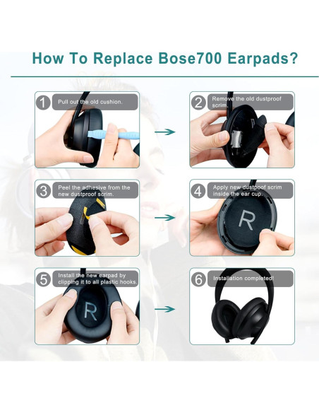 Almohadillas de Reemplazo Gvoears para Auriculares Bose 700