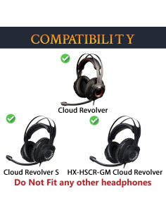 Funda de Diadema SOULWIT para Auriculares HyperX Cloud Revolver - Negro 2