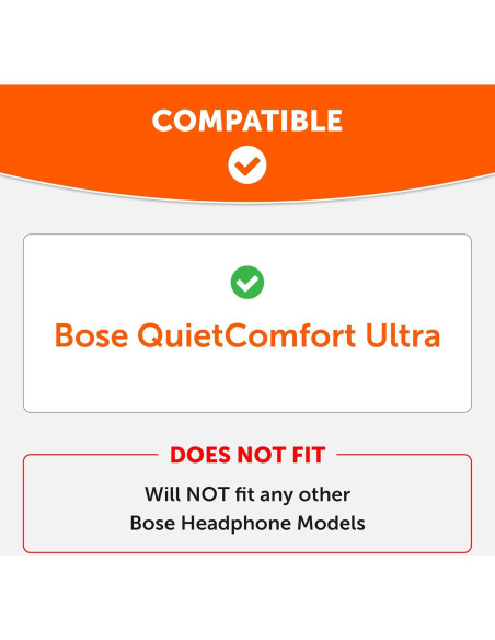 Cubiertas Protectores de Auriculares Wicked Cushions para Bose QuietComfort Ultra - A Prueba de Sudor y Lavables - Negro