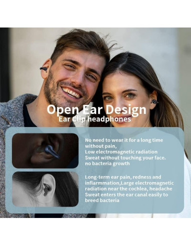 Auriculares Inalámbricos Bluetooth 5.3 NUPLEA Clip-on IPX7