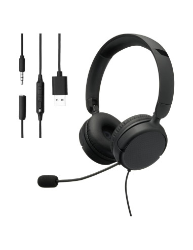 Auriculares con cable Amazon Basics con micrófono y control USB