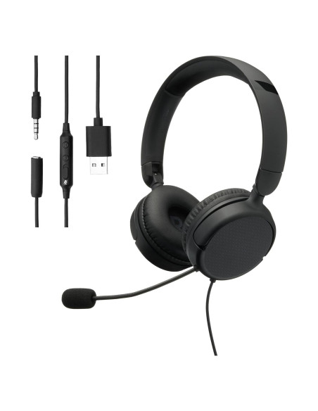 Auriculares con cable Amazon Basics con micrófono y control USB