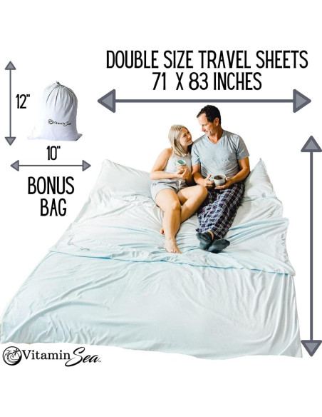 Forro de Saco de Dormir Doble Algodón Vitamin Sea 210x180 cm