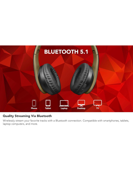 Auriculares Inalámbricos Bluetooth 5.1 Migear 50HPBT500K Negro