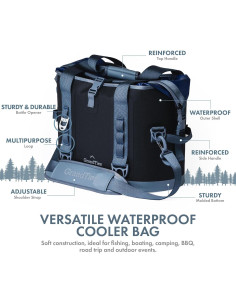 Bolsa de Enfriamiento Suave GrandTies 40 Latas Impermeable 2