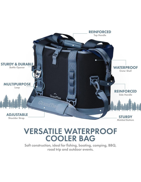 Bolsa de Enfriamiento Suave GrandTies 40 Latas Impermeable Bolsa de Enfriamiento Suave GrandTies 40 Latas Impermeable