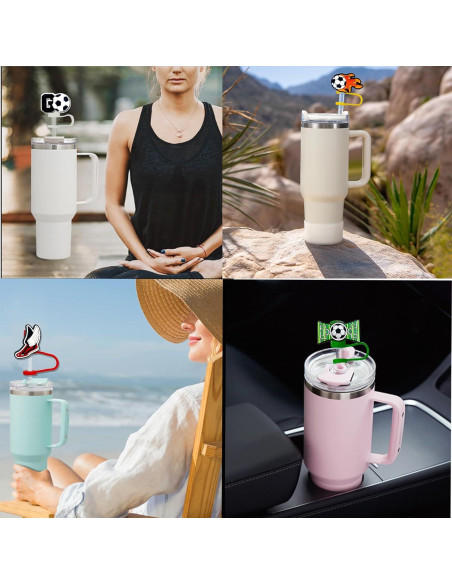 10 Tapas de Pajita de Silicona Kinearcharms para Tazas Stanley 10mm