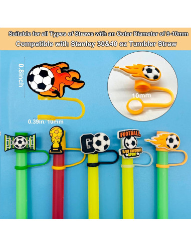 10 Tapas de Pajita de Silicona Kinearcharms para Tazas Stanley 10mm
