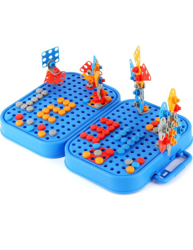 Caja de Herramientas Montessori para Niños - Juguete Educativo Azul