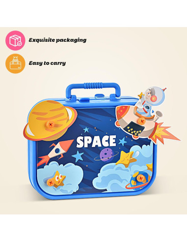 Caja de Herramientas Montessori para Niños - Juguete Educativo Azul