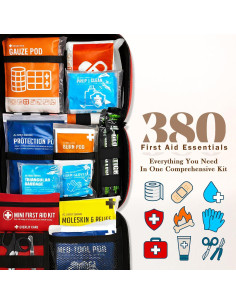 Kit de Primeros Auxilios 380 Piezas EVERLIT CARE Rojo 2