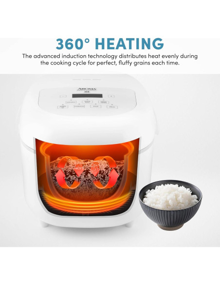 Cocedor de Arroz AROMA ARC-7604 2Qt Inducción 360 Blanco
