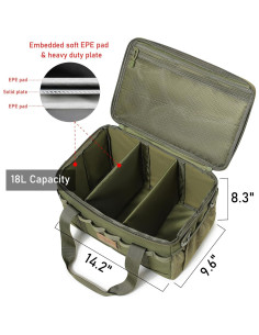 Bolsa de Almacenamiento Táctica Lemubeane 18L Verde Militar 2