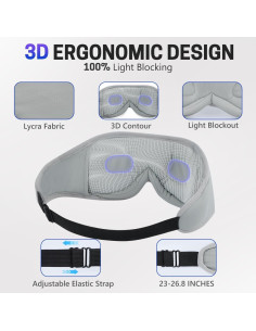 Máscara de Sueño Bluetooth Aurya 3D con Altavoces Estéreo HD 2