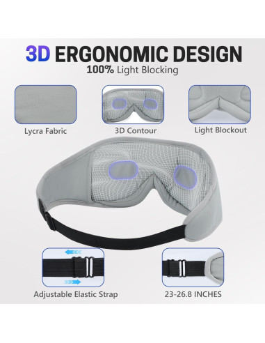 Máscara de Sueño Bluetooth Aurya 3D con Altavoces Estéreo HD