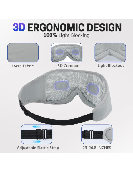 Máscara de Sueño Bluetooth Aurya 3D con Altavoces Estéreo HD