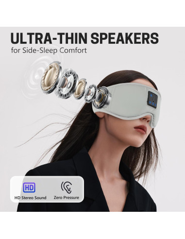 Máscara de Sueño Bluetooth Aurya 3D con Altavoces Estéreo HD