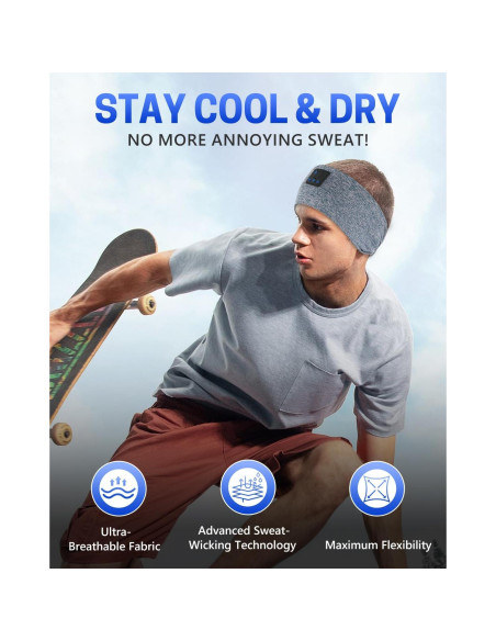 Auriculares para dormir Bluetooth GNEGNI 5.4 Estéreo HD Azul