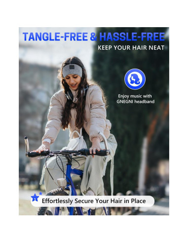 Auriculares para dormir Bluetooth GNEGNI 5.4 Estéreo HD Azul