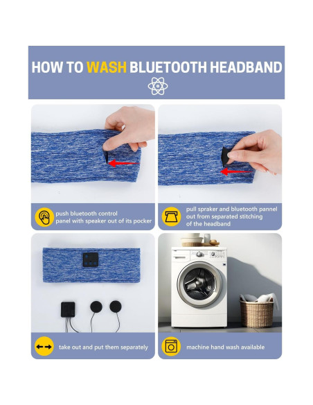 Auriculares para dormir Bluetooth GNEGNI 5.4 Estéreo HD Azul