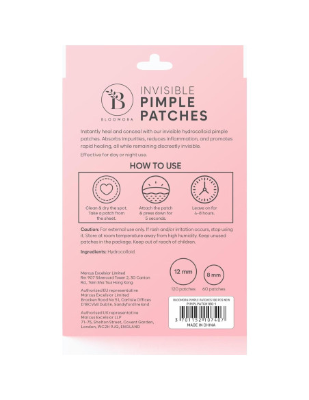 Parche Hidrocoloide para Espinillas Bloomora - 180 Unidades Parche Hidrocoloide para Espinillas Bloomora - 180 Unidades