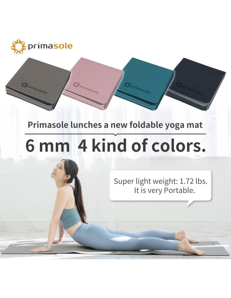 Colchoneta de Yoga Plegable Primasole Antideslizante 6mm Negra