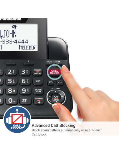 Teléfono Corded Panasonic KX-TGF892B con Bluetooth y 2 Manos Libres