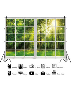 Fondo de Fotografía Primavera 10x8ft Ckihgenn Árboles Verdes 2