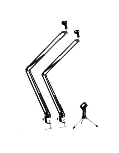 Paquete de Soportes de Micrófono ChromaCast 3 en 1 - Brazo de Tijera 71 cm y 96 cm