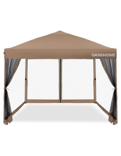 Carpa Plegable OASISHOME 3x3m Impermeable con Paredes y Ruedas