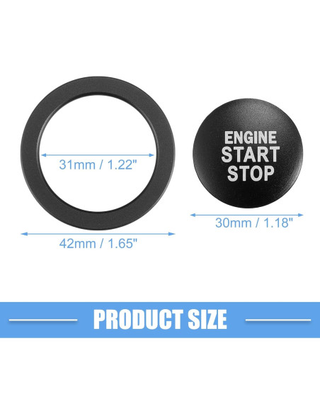 Cubierta de Botón de Encendido A ABSOPRO para Toyota - Aluminio Negro