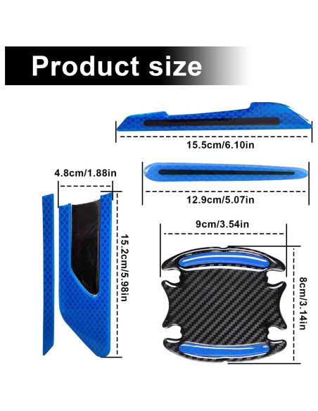 Juego de Calcomanías Reflectantes CmeRto 12 Piezas Azul