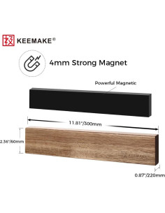 Soporte Magnético para Cuchillos KEEMAKE 29.85 cm Madera Acacia 2