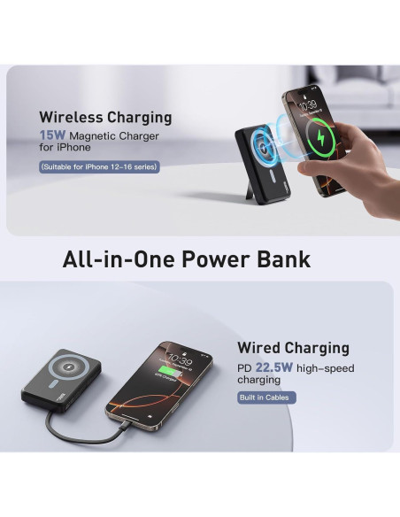 Banco de Energía Inalámbrico Magnético 16800mAh - Tryetas