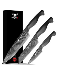 Juego de cuchillos de cocina aisyoko 3 piezas acero Damasco