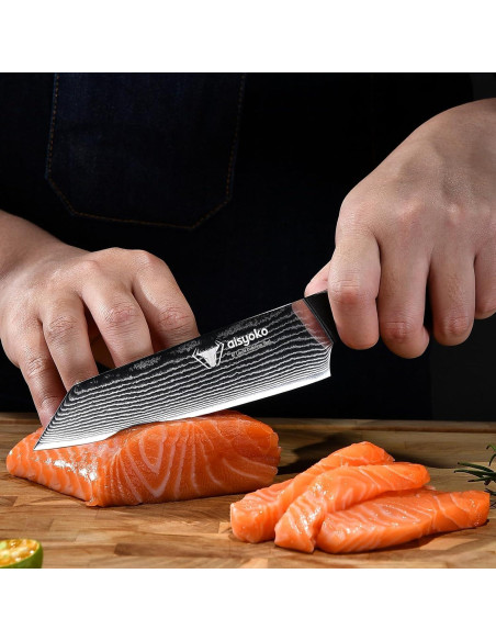 Juego de cuchillos de cocina aisyoko 3 piezas acero Damasco