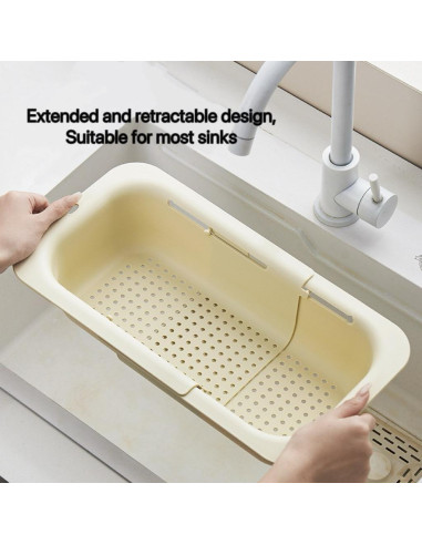 Colador de Fregadero Extensible Pin Huan 34.5x20x7 cm - Crema