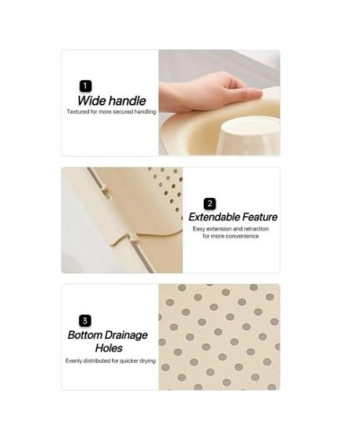 Colador de Fregadero Extensible Pin Huan 34.5x20x7 cm - Crema