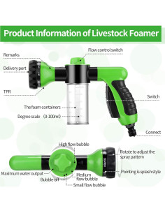 Boquilla de Manguera con Dispensador de Jabón Weewooday Verde 2