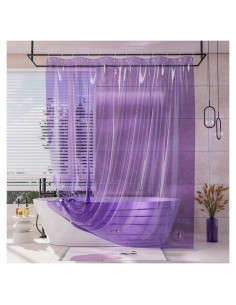 Cortina de Ducha AmazerBath 72x72 cm Lavanda Arcoíris 100% EVA
