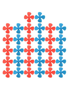 Hélices de Motor DC EUDAX 80mm 4 Palas Eje 2mm Rojo y Azul 32PCS