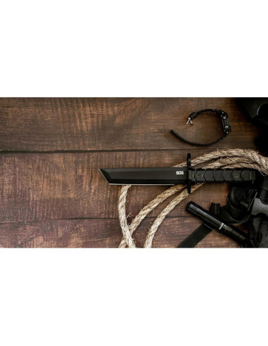 Cuchillo Fijo SOG BAR15T Tanto 18 cm Acero AUS-8 Negro