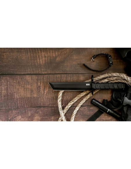 Cuchillo Fijo SOG BAR15T Tanto 18 cm Acero AUS-8 Negro