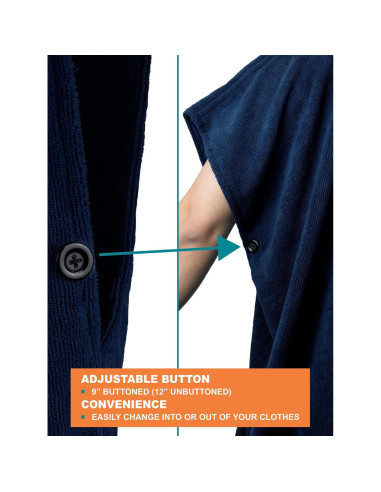 Poncho de Cambio SUN CUBE Azul Marino - Toalla Microfibra 112cm
