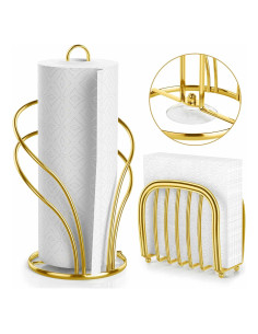 Soporte para Toallas de Papel Wuwrll Acero Inoxidable Dorado