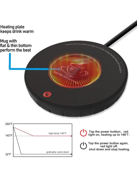 Calentador de Tazas de Café MOXKING C1 con Apagado Automático