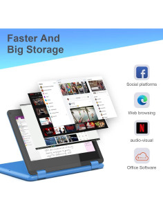 Laptop 2 en 1 AWOW VT11 11.6" FHD 6GB RAM 256GB SSD Azul 2