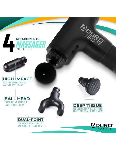 Pistola de Masaje Aduro Elite Recovery Inalámbrica Negra